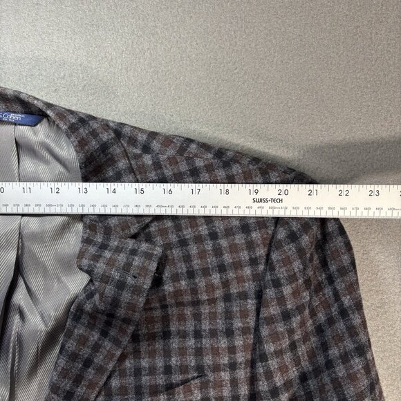 S Cohen Angelico Men’s 48R 100% Wool Checked Plaid Blazer Sport Coat Jacket Fall - Picture 5 of 16